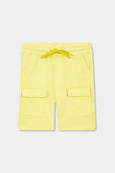 Boys Lemon Yellow Six Pocket Cargo Shorts(Knee Length)